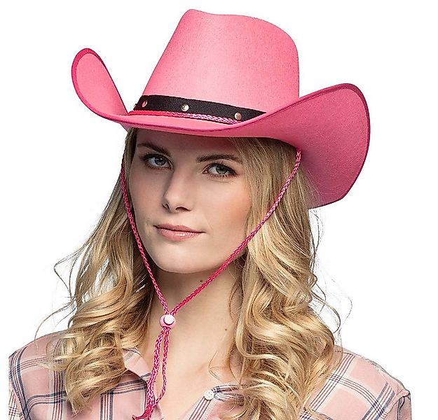Boland Cowboy-Kostüm Cowboyhut Wichita pink Westernhut mit Kordel für Damen günstig online kaufen