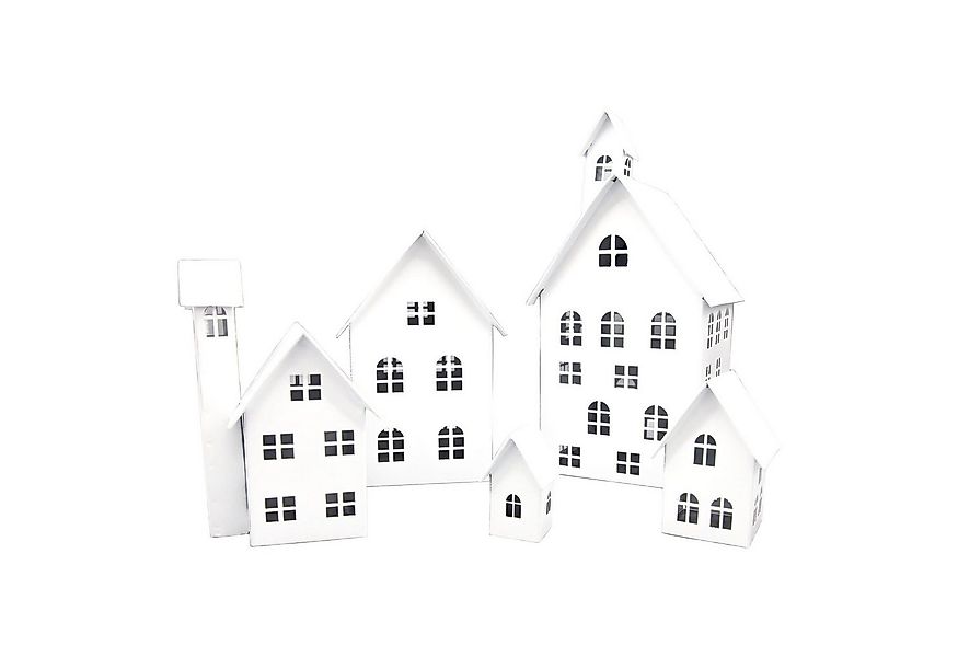 UNUS HOME Teelichthalter Deko Häuser Metall 5er Set (5 St., 5er Set verschi günstig online kaufen