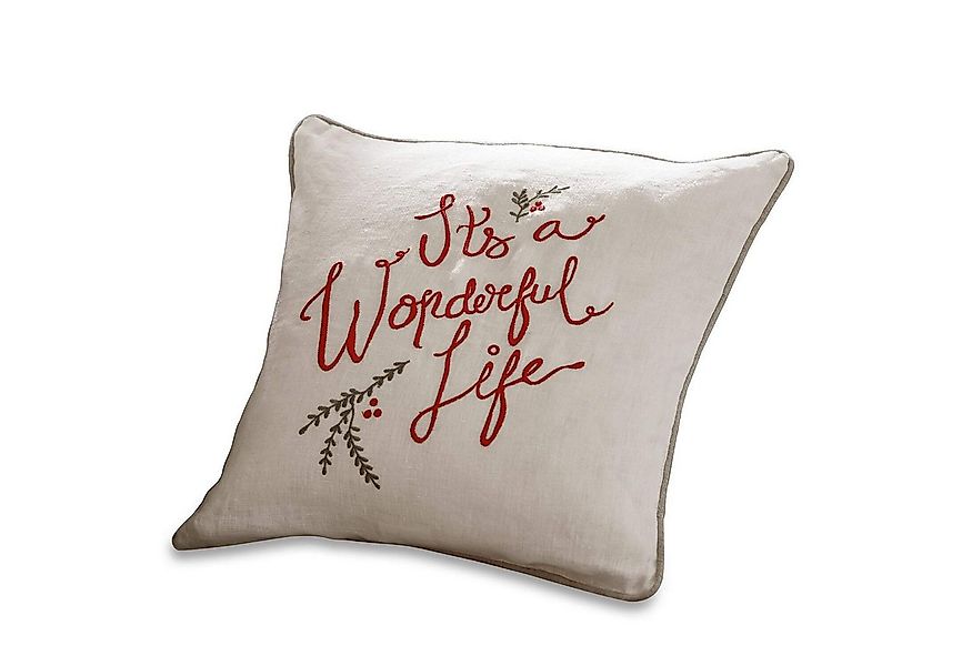 Mirabeau Weihnachtsfigur Kissenhülle Wonderful beige/rot (kein Set, kein Se günstig online kaufen