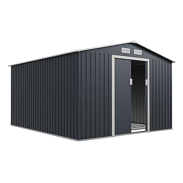 Juskys Metall Geräteschuppen Gerätehaus XXL mit Satteldach in Anthrazit günstig online kaufen