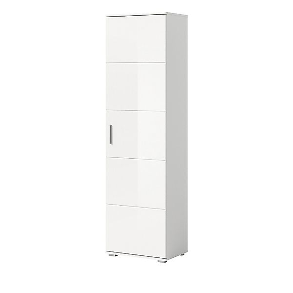 Inn.Furn Garderobenschrank Weiß Hochglanz 55 cm mit Kleiderstange Grazie günstig online kaufen