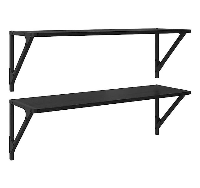 vidaXL Regal Wandregale 2 pcs Schwarz Eichen-Optik 80 x 25 x 25,5 cm, 2-tlg günstig online kaufen