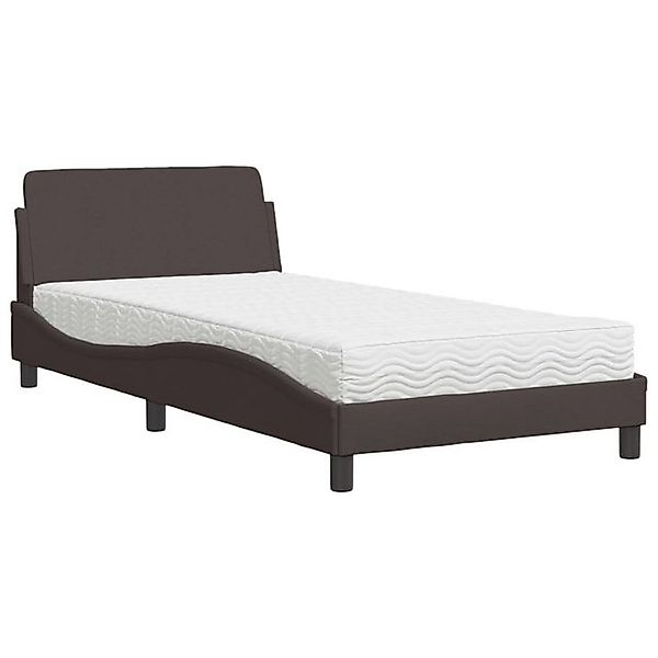 vidaXL Bett Bett mit Matratze "Dover" Dunkelbraun 100x200 cm Stoff günstig online kaufen