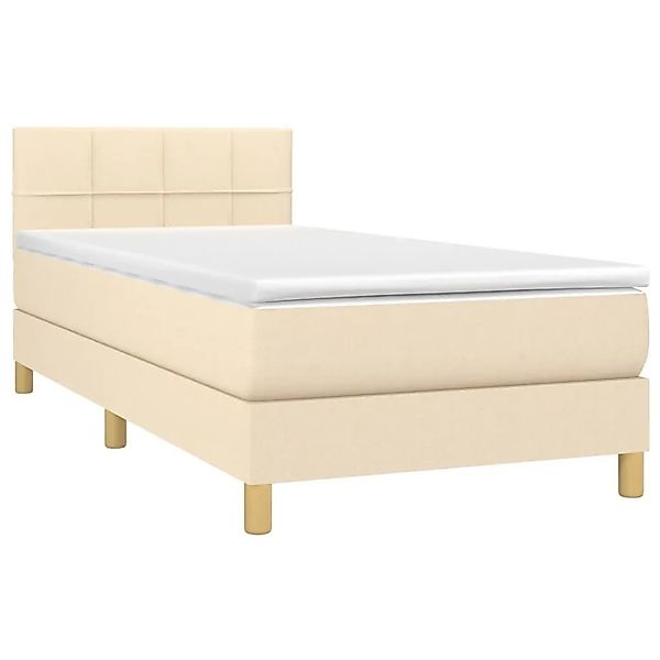 vidaXL Boxspringbett mit Matratze & LED Creme 90x200 cm Stoff 3133690 günstig online kaufen