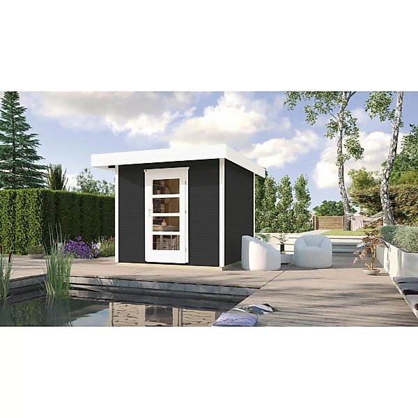 Weka Holz-Gartenhaus WekaLine Flachdach Lasiert 295 cm x 377 cm günstig online kaufen