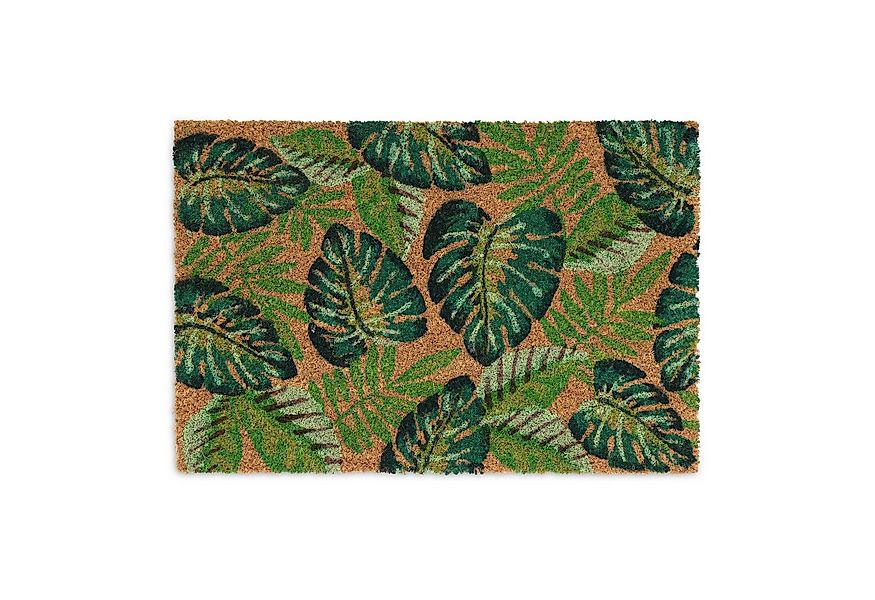 relaxdays Fußmatte Kokos Fußmatte Monstera-Blätter, rechteckig, Höhe: 15 mm günstig online kaufen