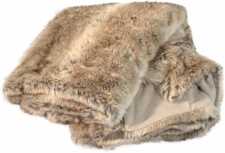 MESANA Wohndecke "Wolf" aus hochwertigem Fellimitat, Kuscheldecke, 150x200 günstig online kaufen