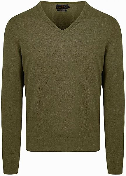 Steppin' Out Pullover Cotton Cashmere V-Ausschnitt Olivgrün - Größe 3XL günstig online kaufen