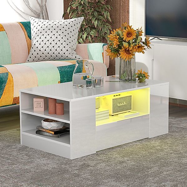 OKWISH Couchtisch mit LED-Beleuchtung (95 x günstig online kaufen
