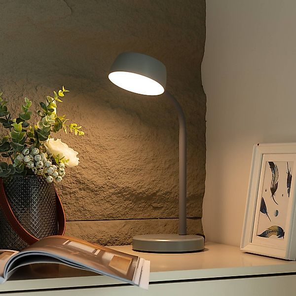 Lindby Tijan LED-Tischleuchte, grau, Flexarm günstig online kaufen