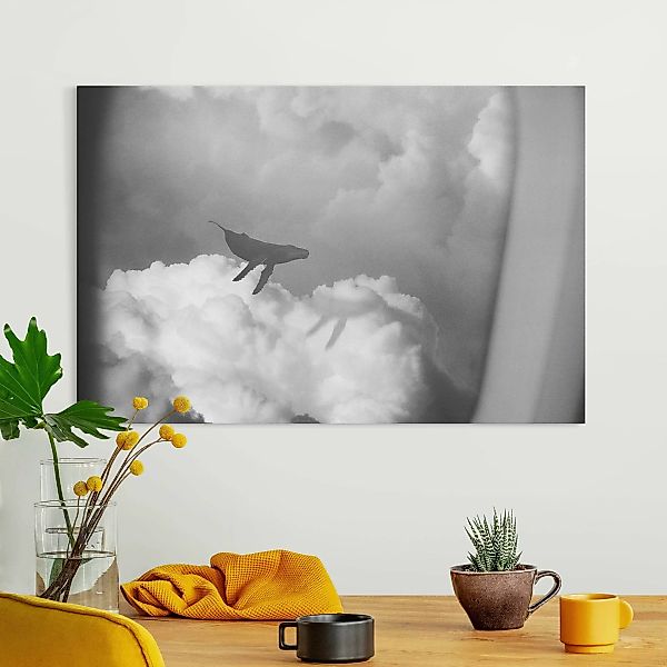 Leinwandbild Fliegender Wal in den Wolken günstig online kaufen