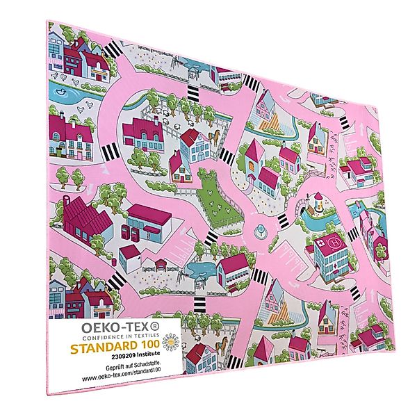 Entrando Kinderteppich Spielteppich Straße Stadt für Kinder, Rechteckig, Hö günstig online kaufen