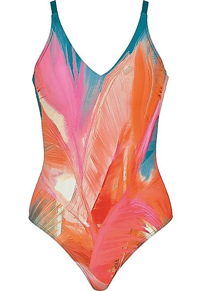 Naturana Badeanzug Calypso V-Ausschnitt, Feder-Optik, bequem, modisch, gemu günstig online kaufen
