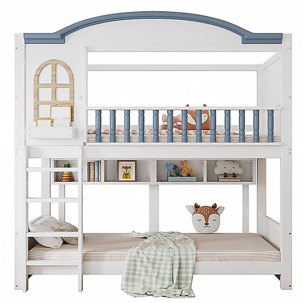 HAUSS SPOLE Etagenbett 90x200cm mit Fallschutz und Gitter, Offenes Regal, L günstig online kaufen