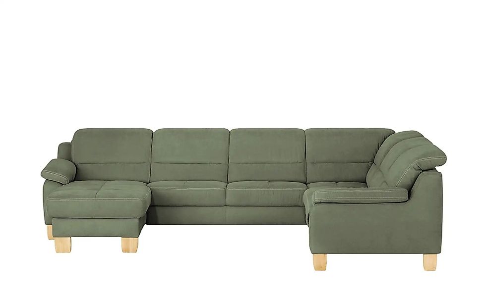 meinSofa Wohnlandschaft aus Mikrofaser Hanna ¦ grün ¦ Maße (cm): B: 322 H: günstig online kaufen