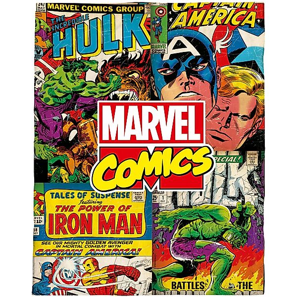 Wohndecke Marvel Decke Comics 130x170 cm, günstig online kaufen
