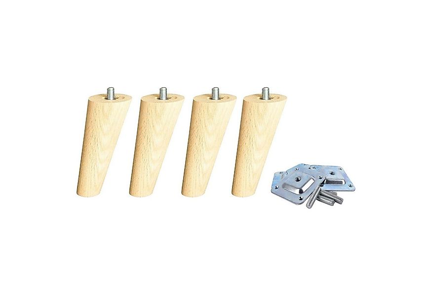 Prima-Online Möbelfuß Holz Schrank beine Massivholz Schräg/Gerade Eiche Möb günstig online kaufen
