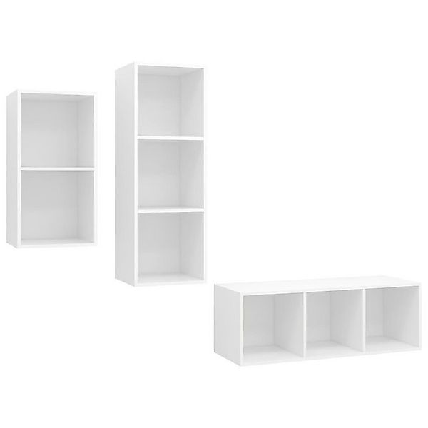 furnicato TV-Schrank 3-tlg. TV-Schrank-Set Weiß Holzwerkstoff (1-St) günstig online kaufen