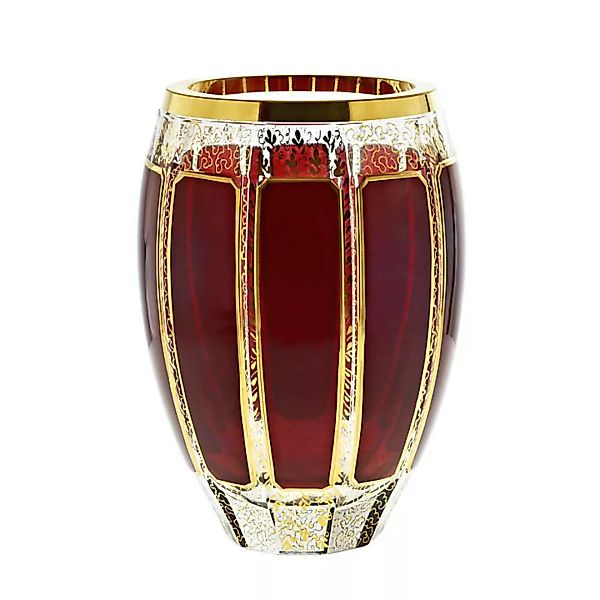Vase Red Queen 20,5 cm, Rot/Gold, aus Glas günstig online kaufen