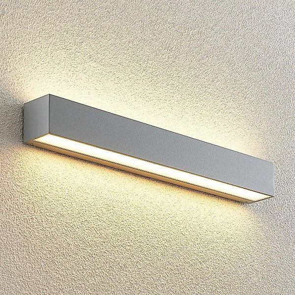 Lucande Lengo LED-Wandlampe, 50 cm, silber,2-fl. günstig online kaufen