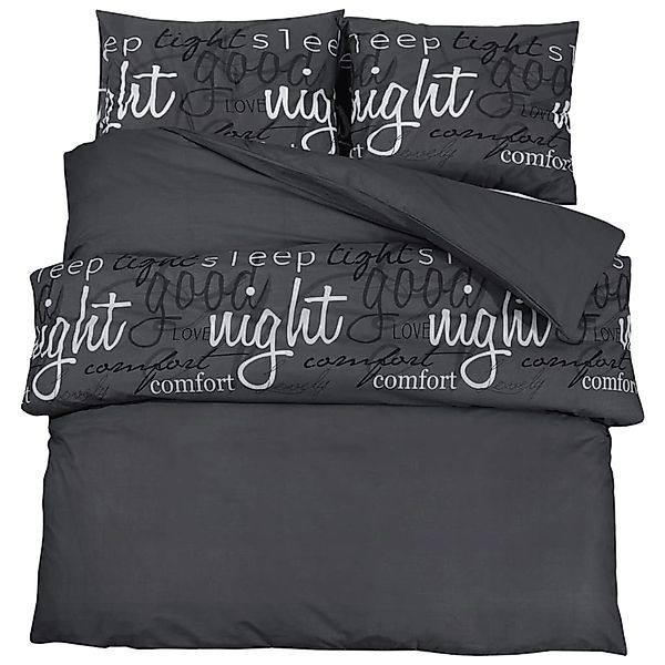 vidaXL Bettwäsche-Set Schwarz 220x240 cm Baumwolle 136527 günstig online kaufen