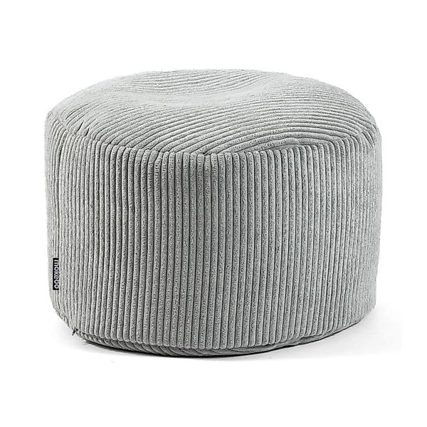 mokebo Pouf oder Sitzhocker aus Cord Der Faule Lenz Fußhocker in Grau mit E günstig online kaufen