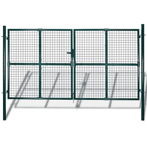 vidaXL Zauntor Doppelflügel Pulverbeschichteter Stahl 142025 günstig online kaufen