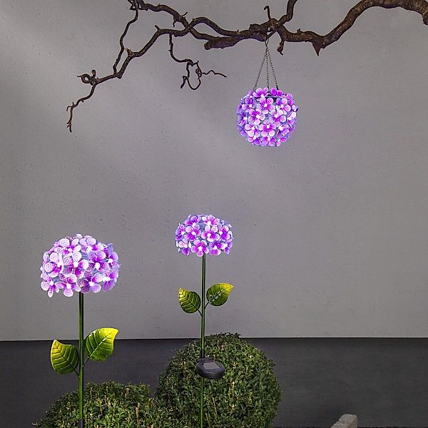 STAR TRADING LED Solarleuchte, Solar-Hängedeko Hortensia, günstig online kaufen