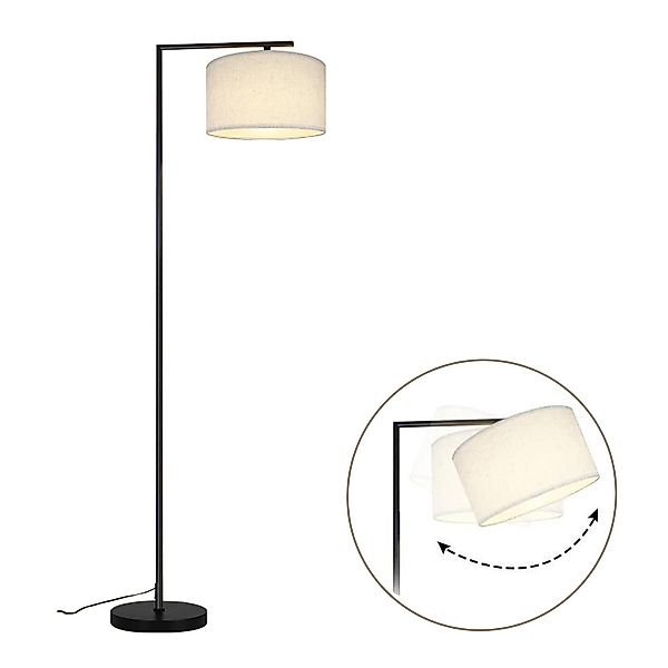 Nettlife Stehlampe Wohnzimmer Schwarz Stehleuchte Stoffschirm günstig online kaufen