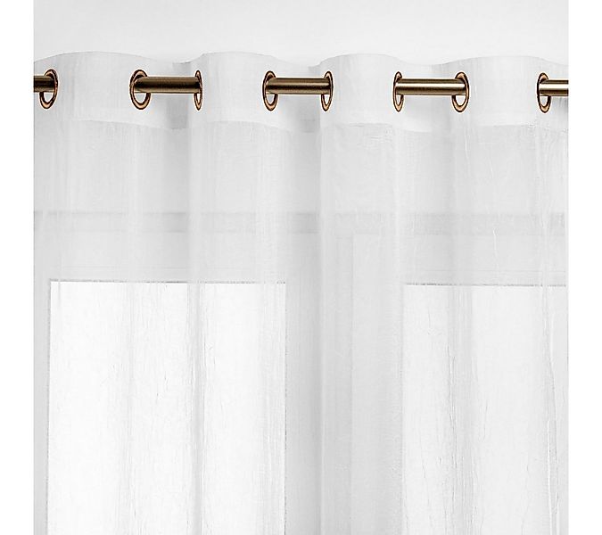 texpot Vorhang Vorhang Voile Crash halbtransparent goldene Ösen (1 St), Öse günstig online kaufen