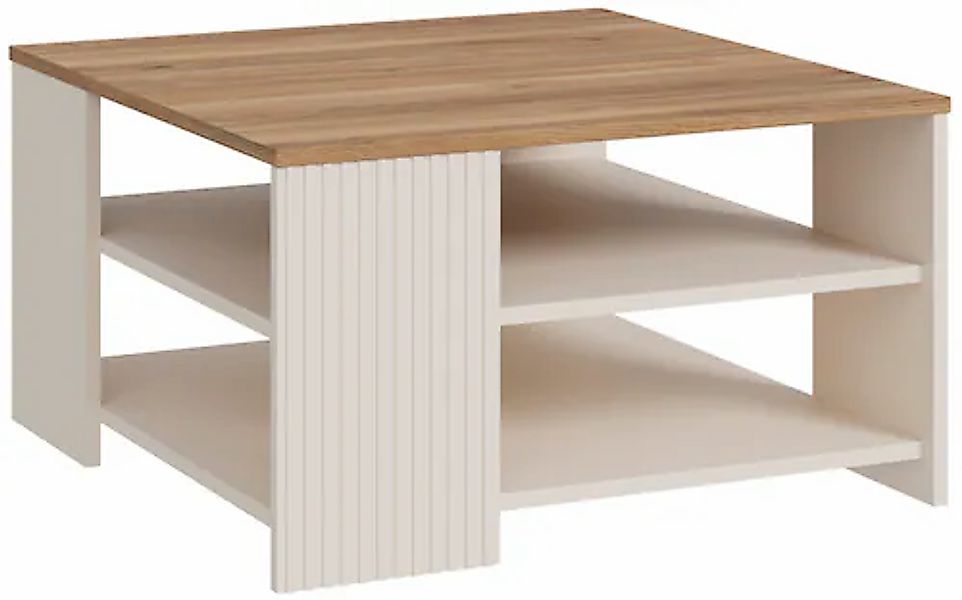 FORTE Couchtisch »Oak Square«, Couchtisch, Ablageböden, Lamellenoptik günstig online kaufen