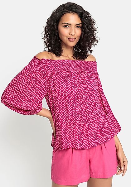 LASCANA Carmenbluse in leichter Crinkle-Optik, Damenbluse, günstig online kaufen