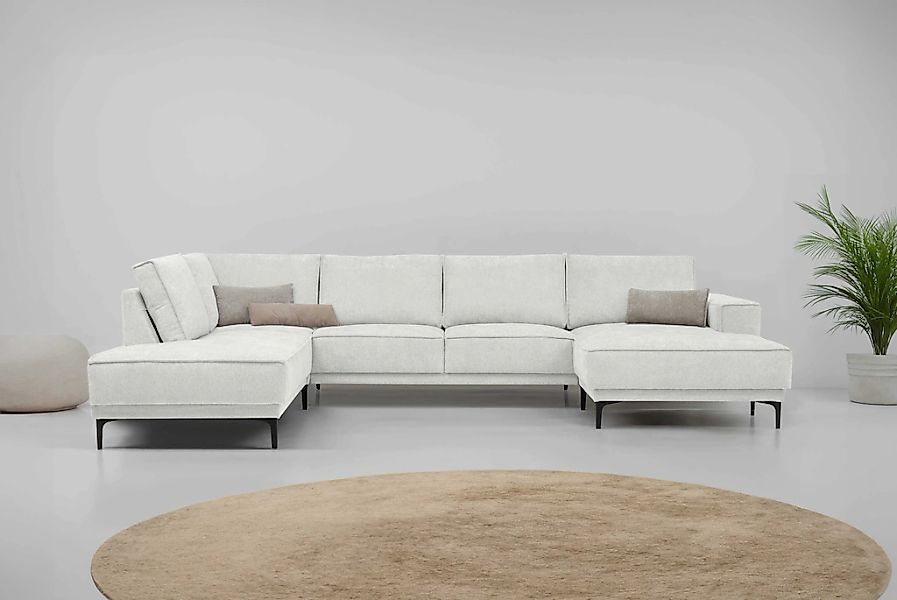 Places of Style Wohnlandschaft "XXL Sofa Oland, Struktur, Flachgewebe, Luxu günstig online kaufen