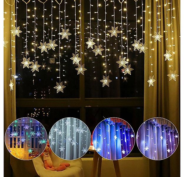 Merry 2024 LED-Lichterkette LED Lichtervorhang Lichterketten,Schneeflocke L günstig online kaufen