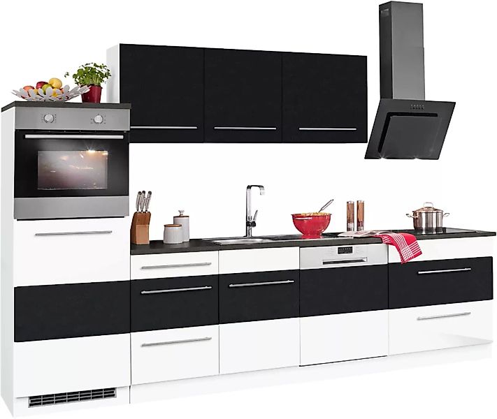 HELD MÖBEL Küchenzeile "Trient", mit E-Geräten, Breite 300 cm mit Stangengr günstig online kaufen