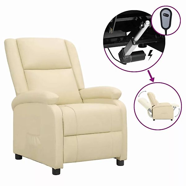 Vidaxl Elektrischer Sessel Creme Leder günstig online kaufen