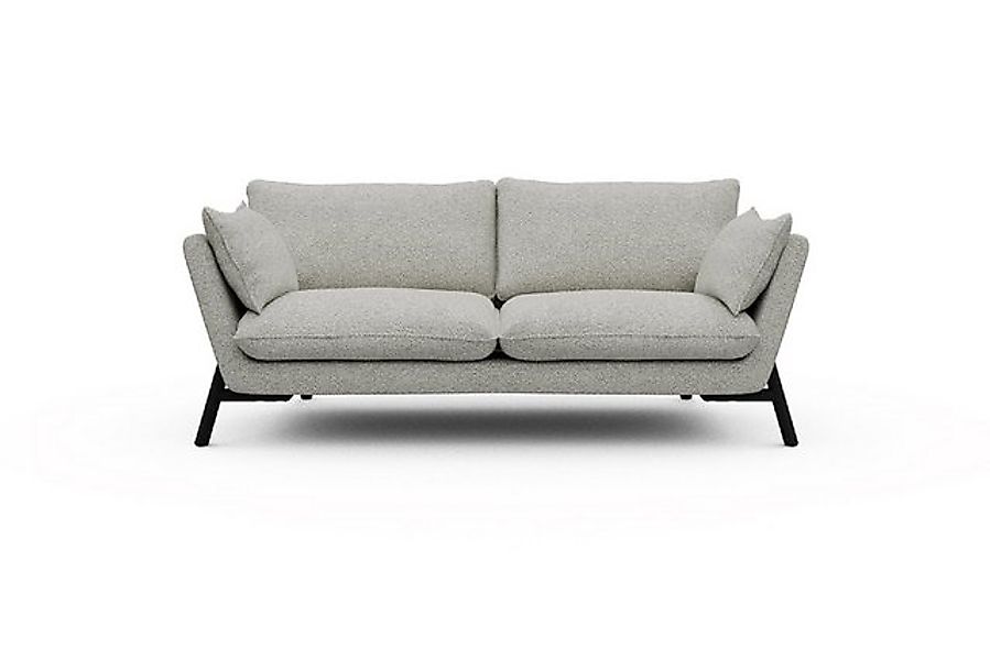 moebelfaktor Sofa Emil 2-Sitzer Beinfarbe Eiche Schwarz, schräg gestellte A günstig online kaufen