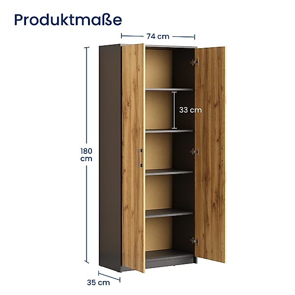 Home Collective Mehrzweckschrank Schrank Aktenschrank Hochschrank günstig online kaufen