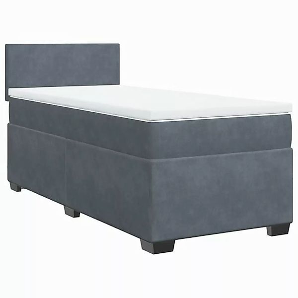 vidaXL Boxspringbett mit Matratze Dunkelgrau 90x190 cm Samt2105709 günstig online kaufen