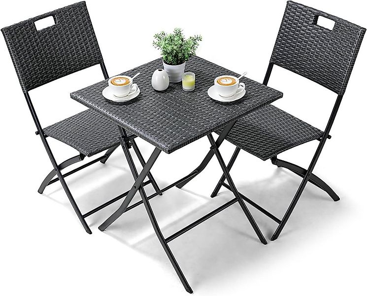 TLGREEN Balkonset Gartentisch- und Stuhlset, Gartenmöbel Set 3-teilige,Klap günstig online kaufen