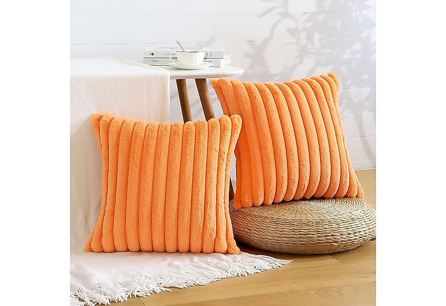 OKWISH Kissenbezüge 2er Set Flauschig Plüsch Deko Dekokissen Sofakissen Zie günstig online kaufen