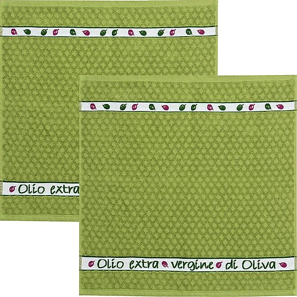 Kracht Geschirrtuch Frottier-Geschirrtuch "Olio extra" 2er-Pack, Baumwolle günstig online kaufen