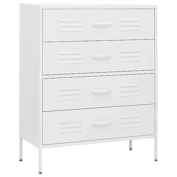 vidaXL Kommode Weiß 80x35x101,5 cm Stahl günstig online kaufen