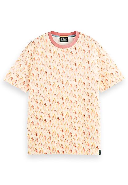 Scotch & Soda Herren T-Shirt PRINTED CREWNECK T-SHIRT 165882 Gelb Orange günstig online kaufen