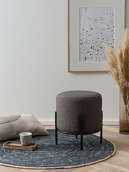 SalesFever Polsterhocker, mit Design-Gestell aus schwarzem Metall günstig online kaufen