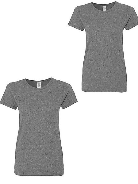 PYL Kurzarmshirt Damen Bequemes 2er-Pack Sommer Kurzarmbluse Slim Fit T-Shi günstig online kaufen