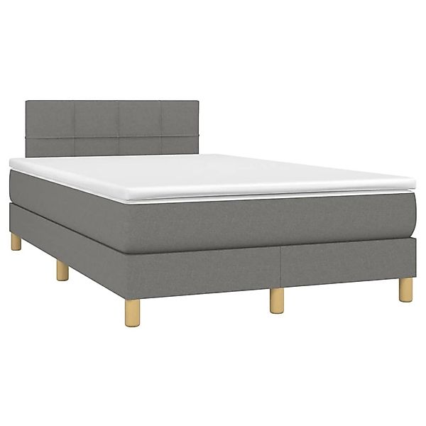 vidaXL Boxspringbett mit Matratze & LED Dunkelgrau 120x200 cm Stoff 3133702 günstig online kaufen