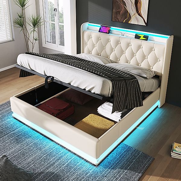 HAUSS SPOLE Polsterbett 180x200cm mit LED-Beleuchtung, günstig online kaufen