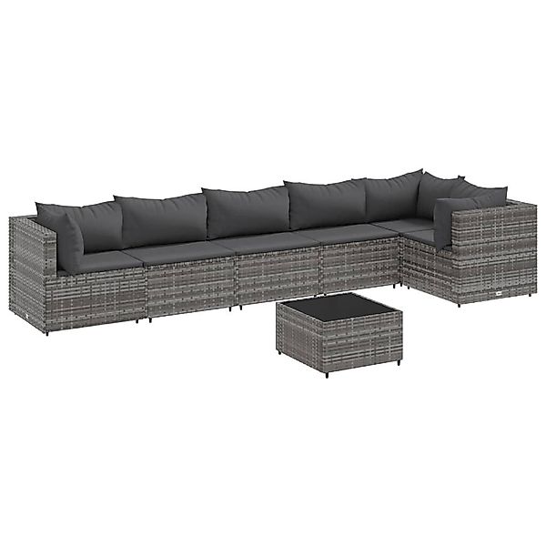 vidaXL Gartenlounge-Set 7-tlg. Garten-Lounge-Set mit Kissen günstig online kaufen