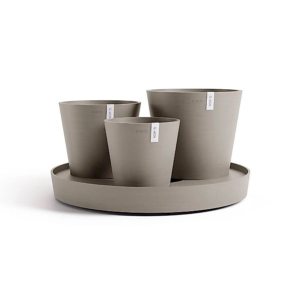 Ecopots Pflanztopf Dubai Braungrau Ø 57 cm / Höhe 30 cm günstig online kaufen